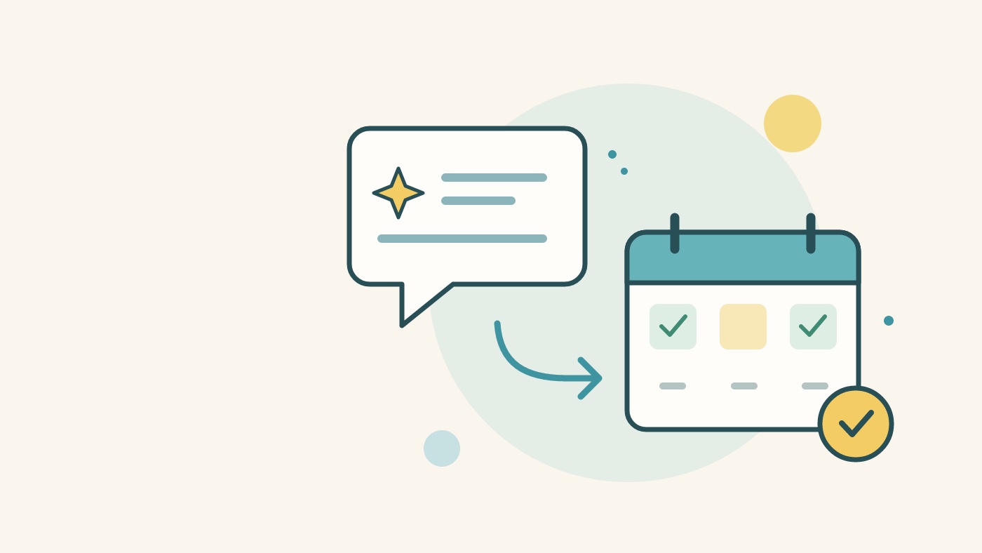 An AI chat passing candidate dates to a shared scheduling calendar